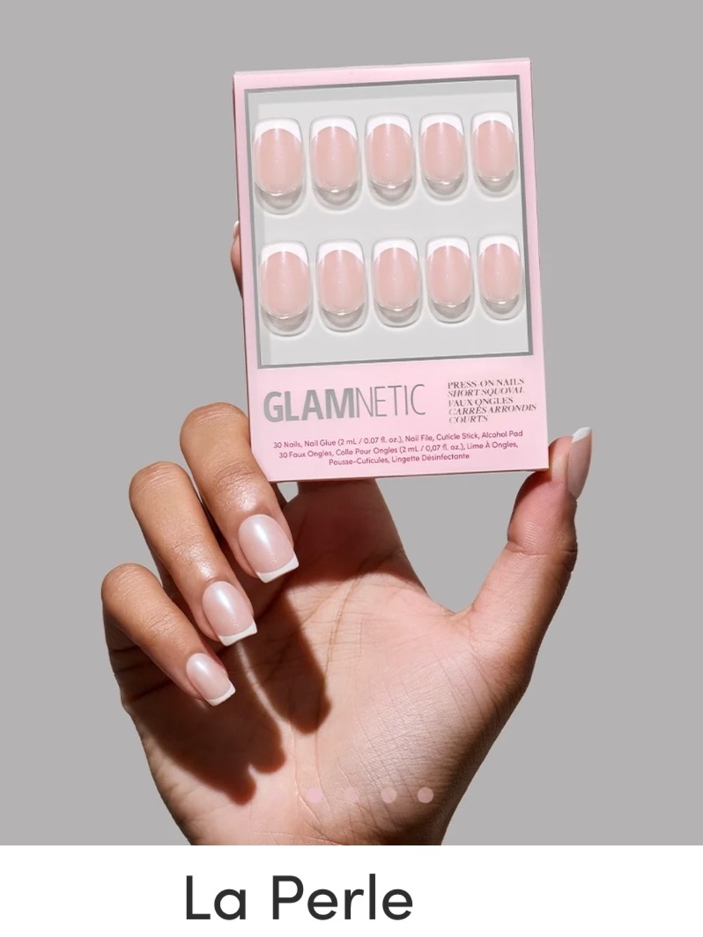 La Perle Glamnetic Pink French Tip Press-On Nails